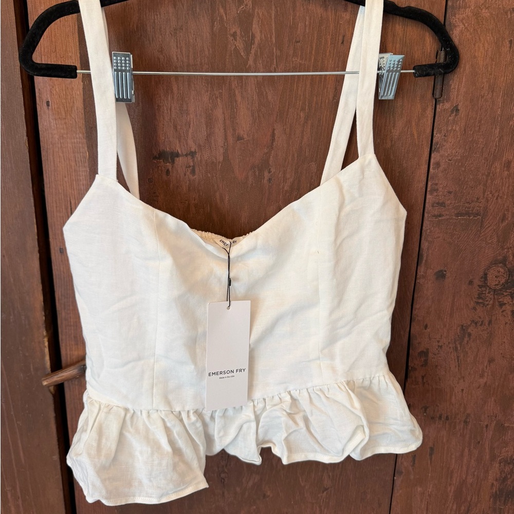Emerson Fry Cream Textured Blouse